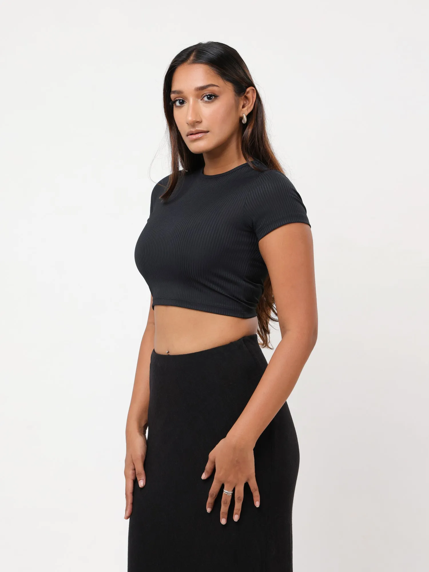 Gia High Neck Crop T-Shirt