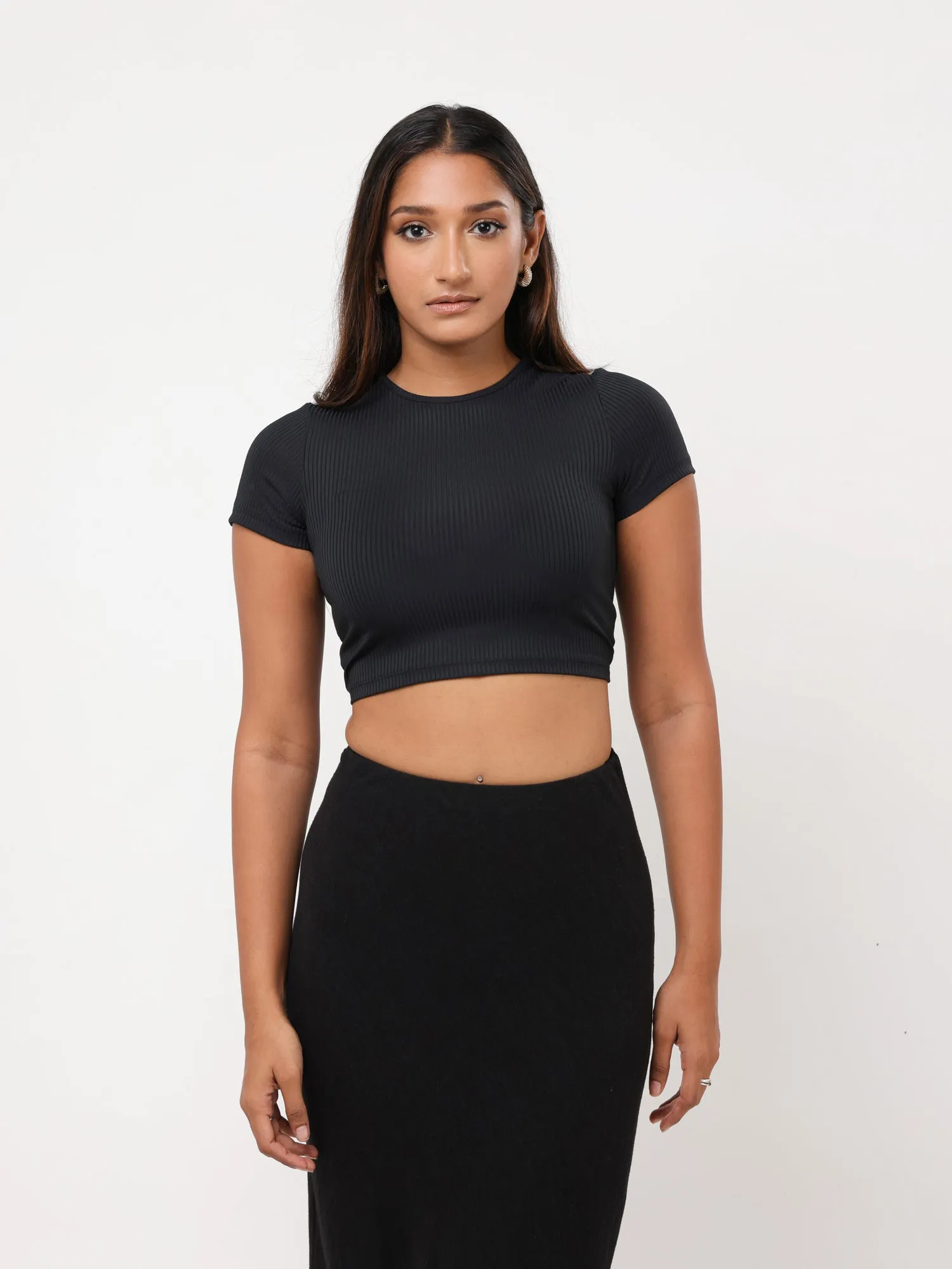 Gia High Neck Crop T-Shirt