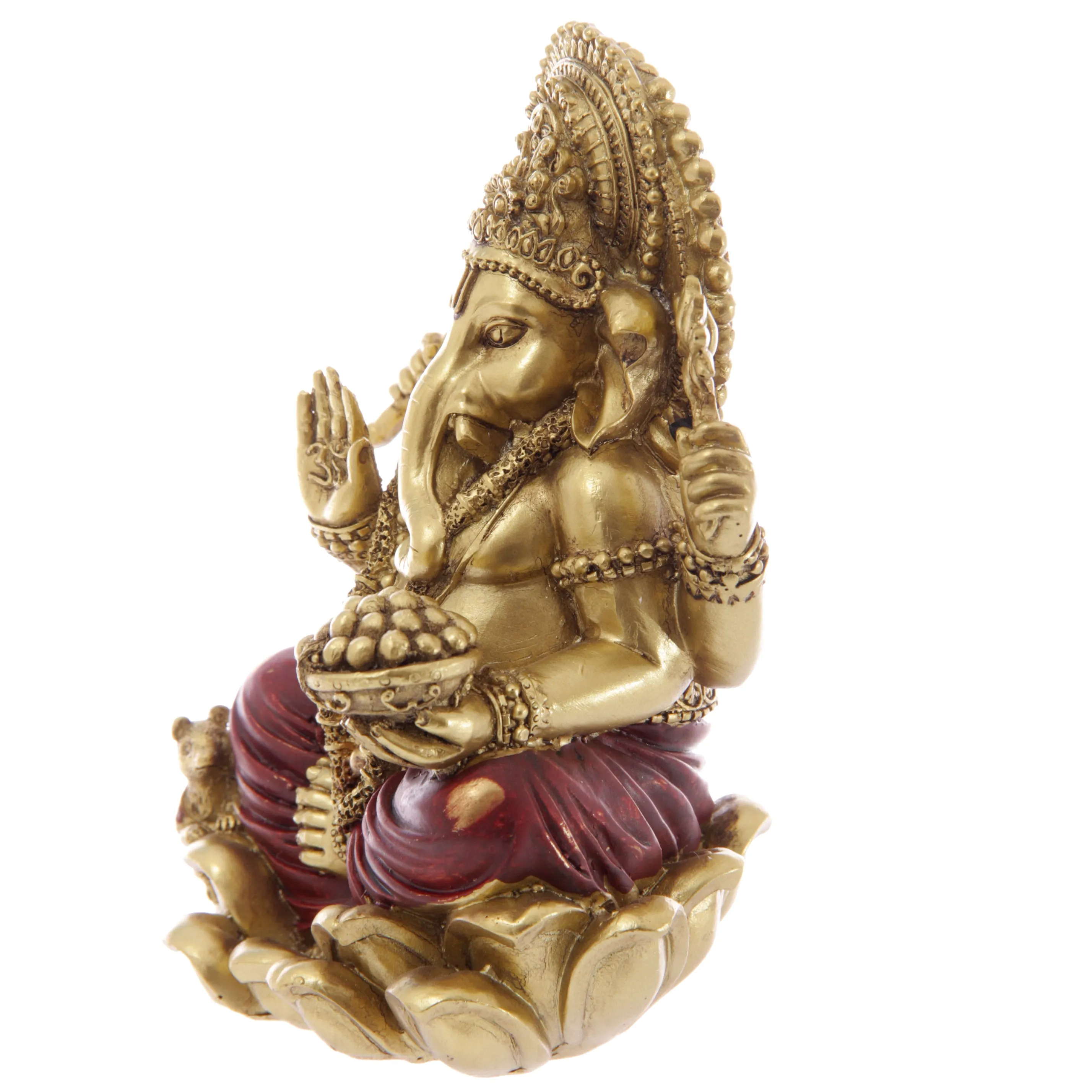 Gold and Red Ganesh Statue 16cm
