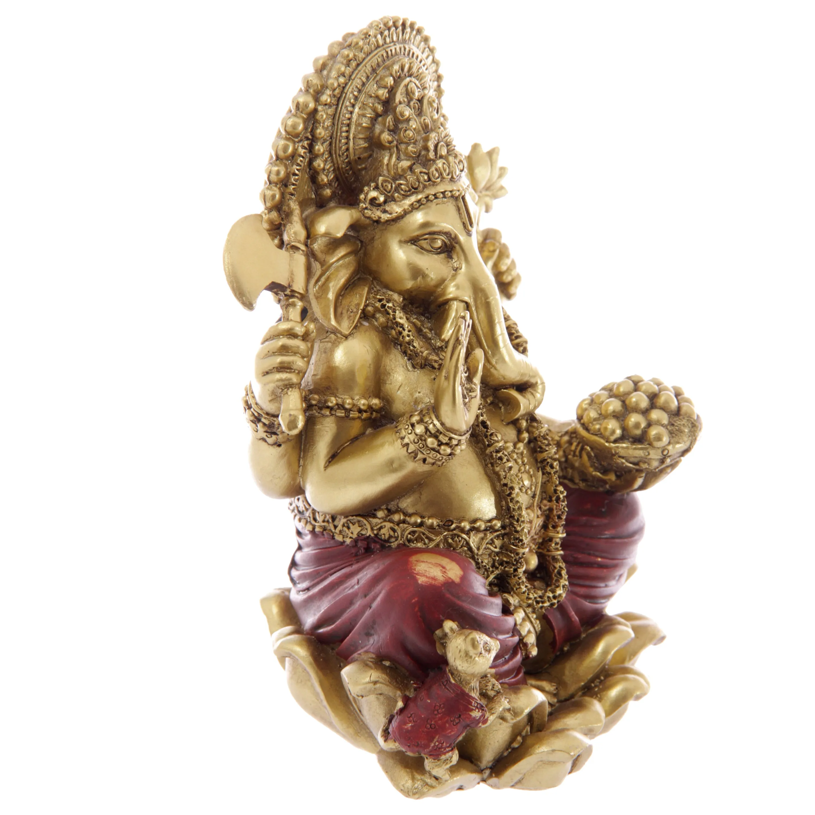 Gold and Red Ganesh Statue 16cm