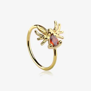 Golden Spider Sparkle Bendable Hoop Ring