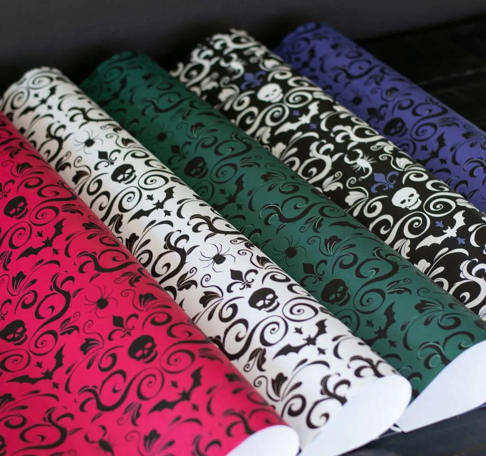 Gothic Damask Gift Wrap Set (5 Sheets)