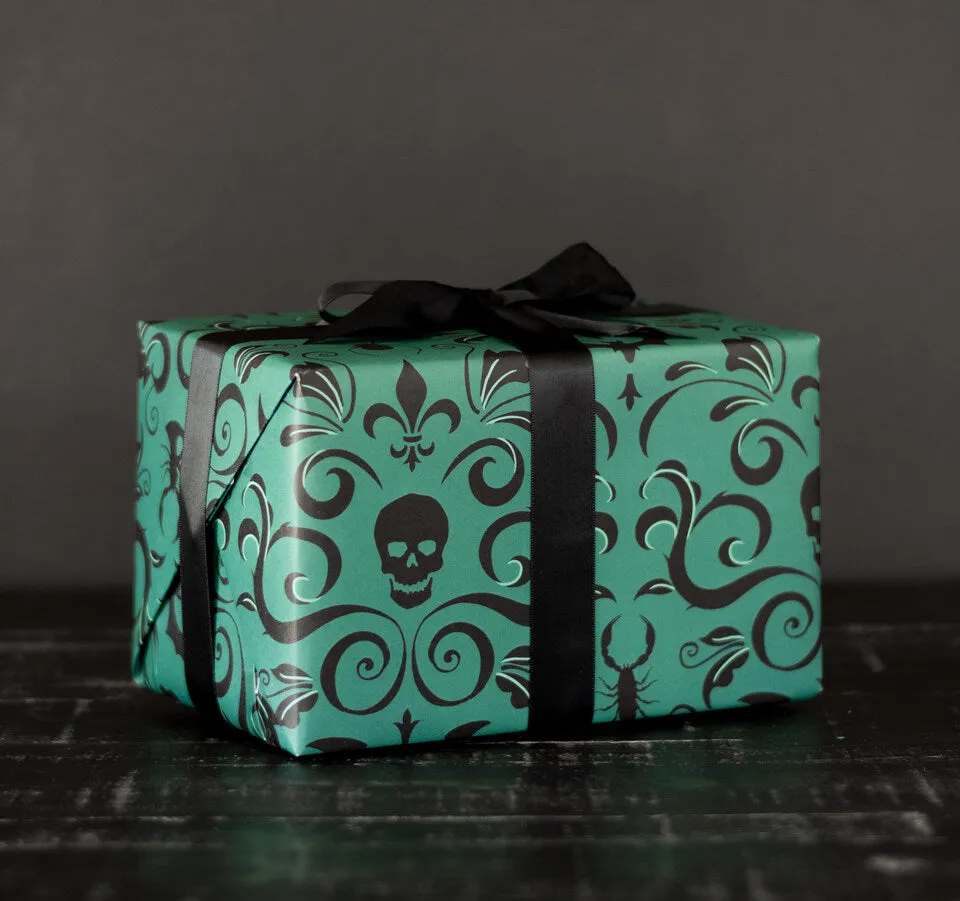 Gothic Damask Gift Wrap Set (5 Sheets)
