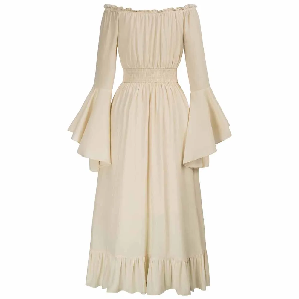 Gothic Dress Halloween Retro Off Shoulder Bell Sleeves Cosplay Dress