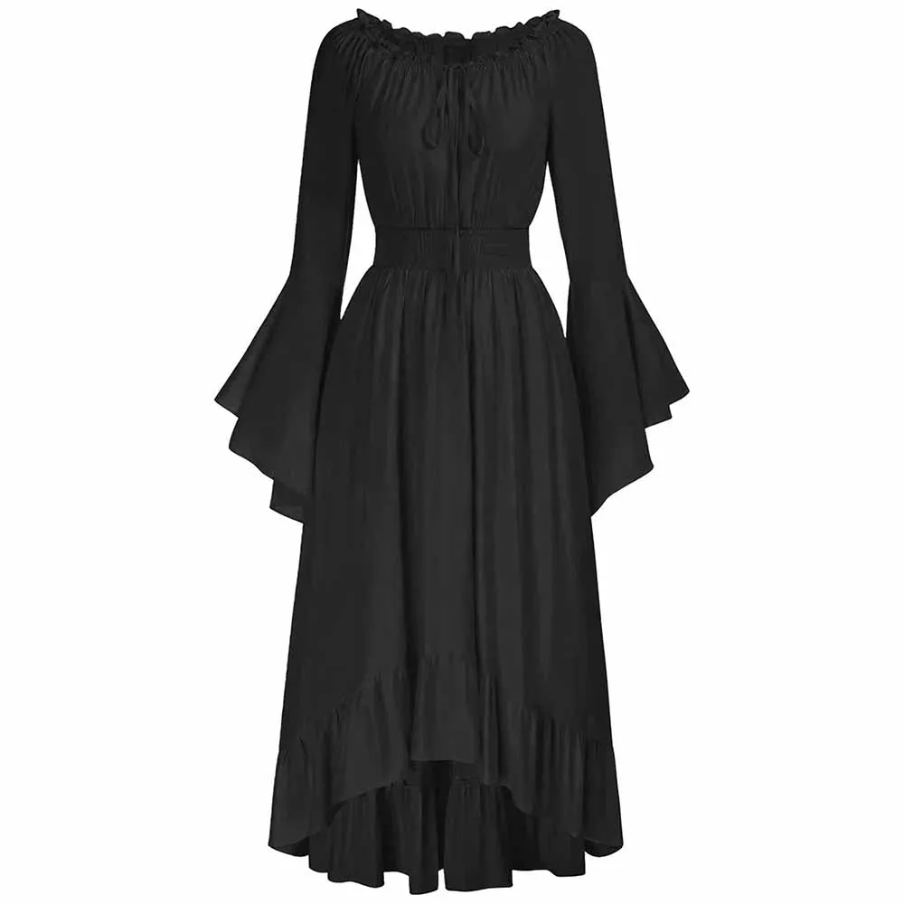 Gothic Dress Halloween Retro Off Shoulder Bell Sleeves Cosplay Dress