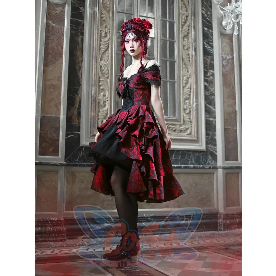 Gothic Off Shoulder Wave Dress Summer S22012