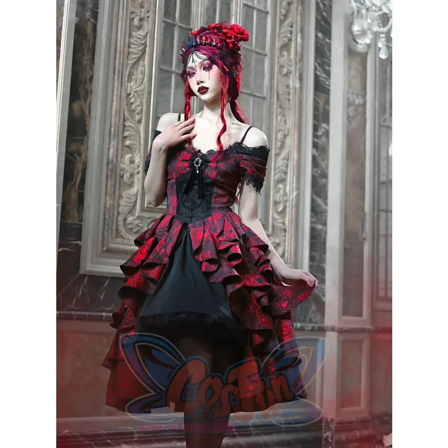 Gothic Off Shoulder Wave Dress Summer S22012