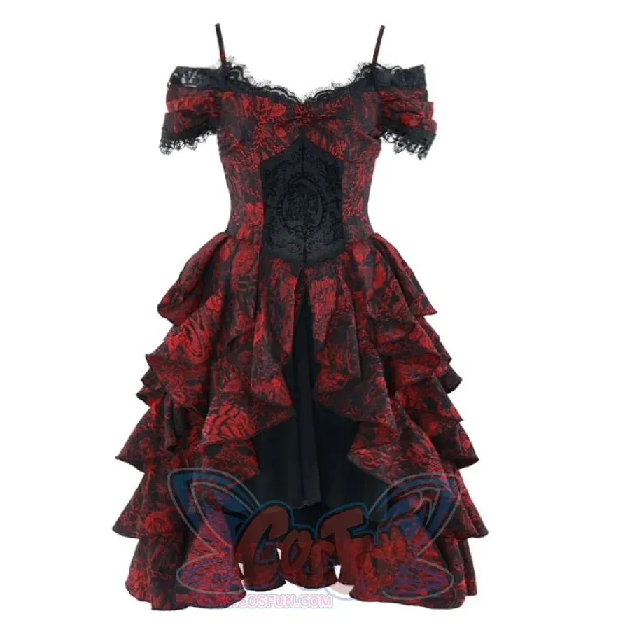 Gothic Off Shoulder Wave Dress Summer S22012