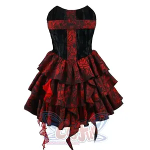 Gothic Rose Jacquard Bodice Dress Summer
