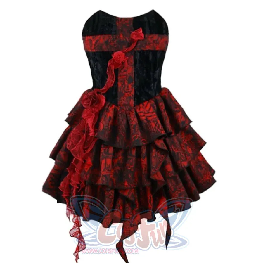 Gothic Rose Jacquard Bodice Dress Summer