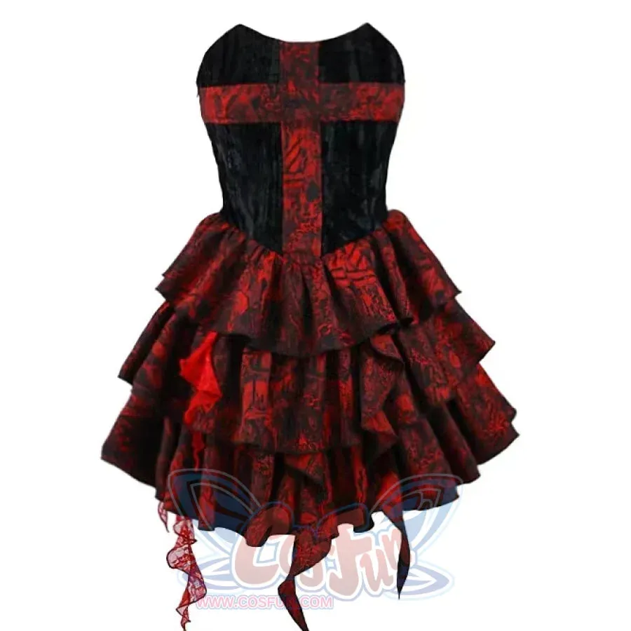 Gothic Rose Jacquard Bodice Dress Summer