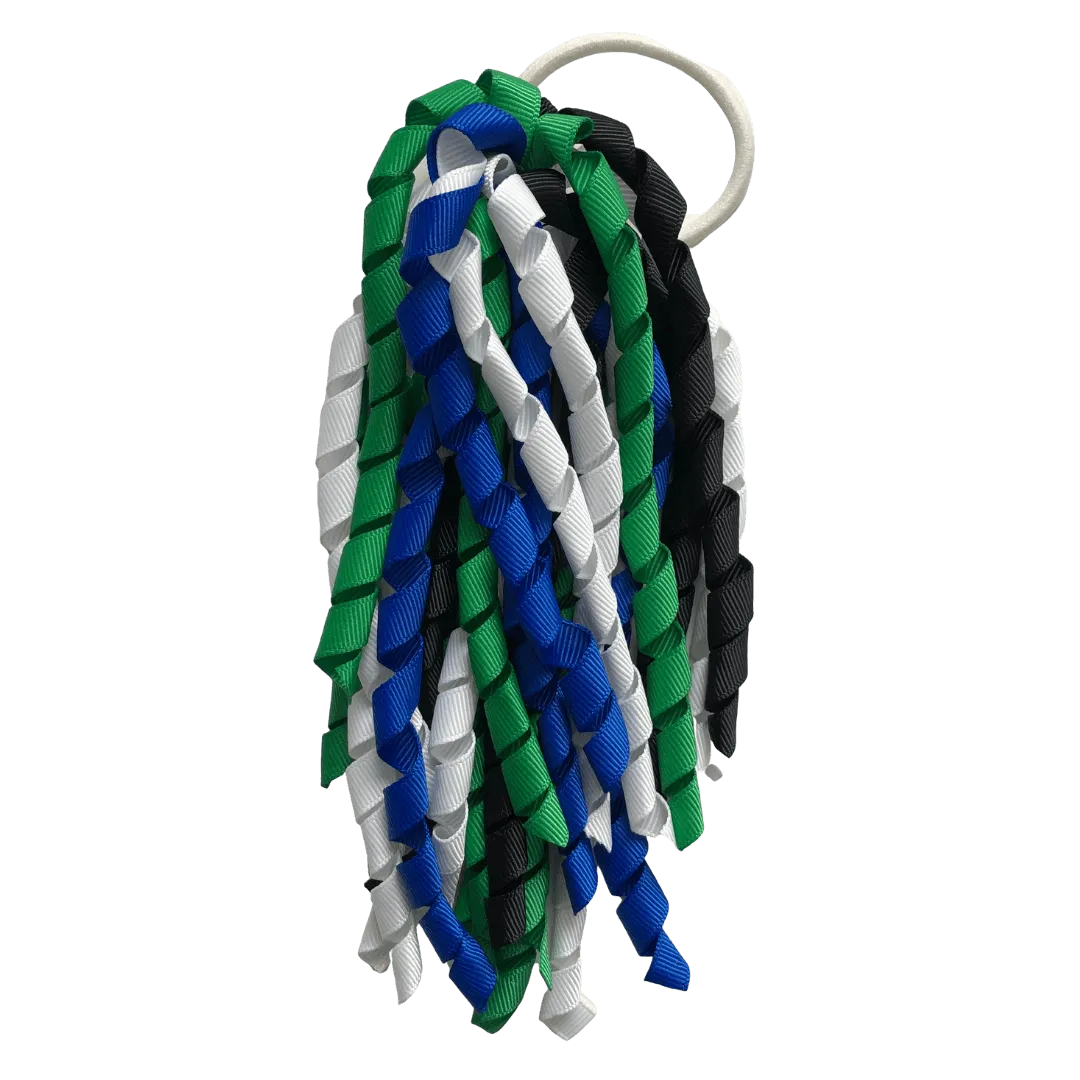 Green & Royal Blue & Black & White Hair Accessories