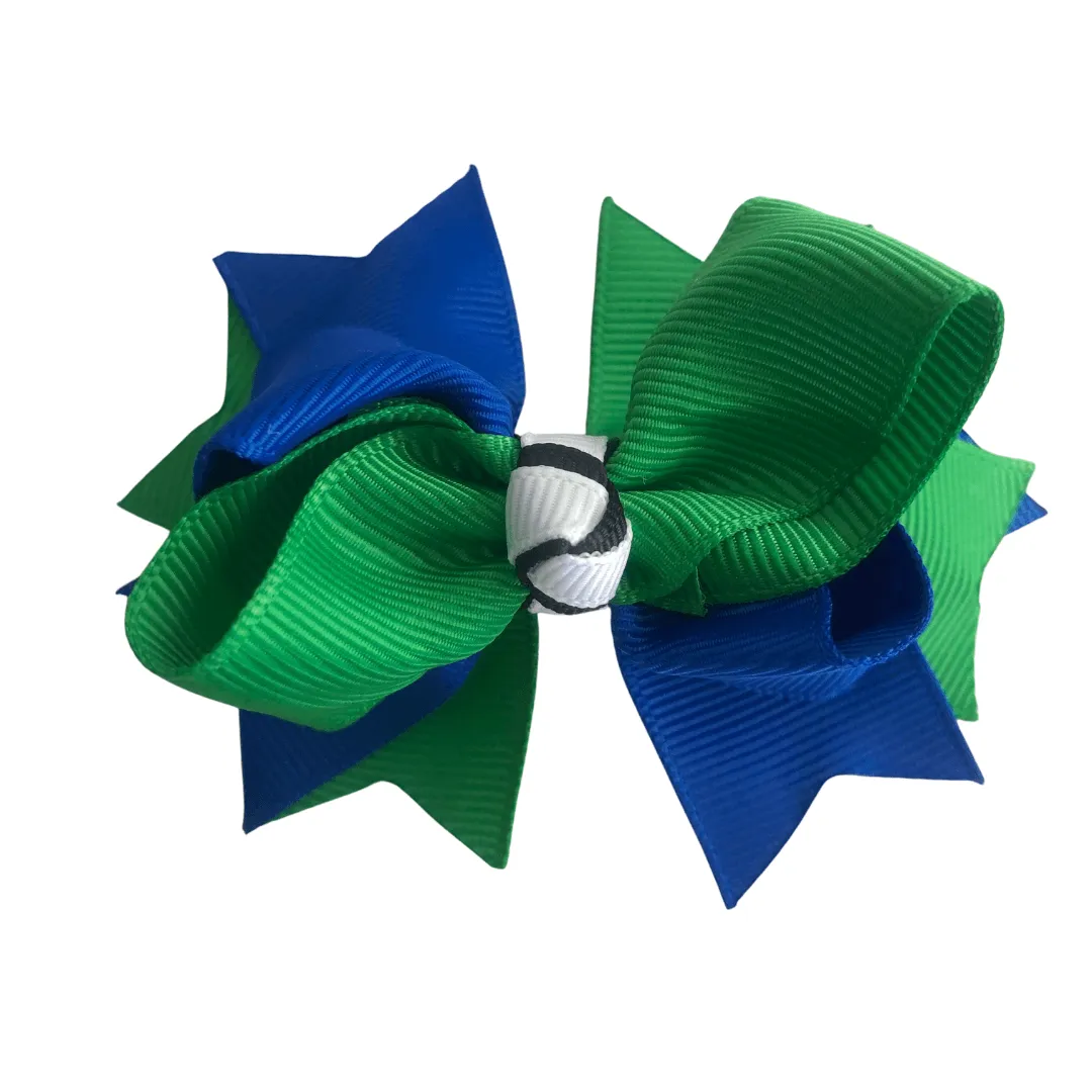 Green & Royal Blue & Black & White Hair Accessories