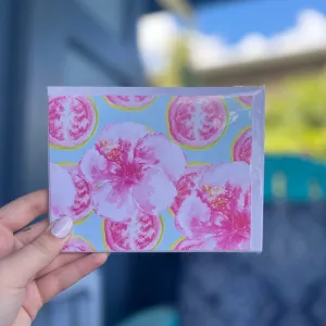 Guava Hibiscus Greeting Card