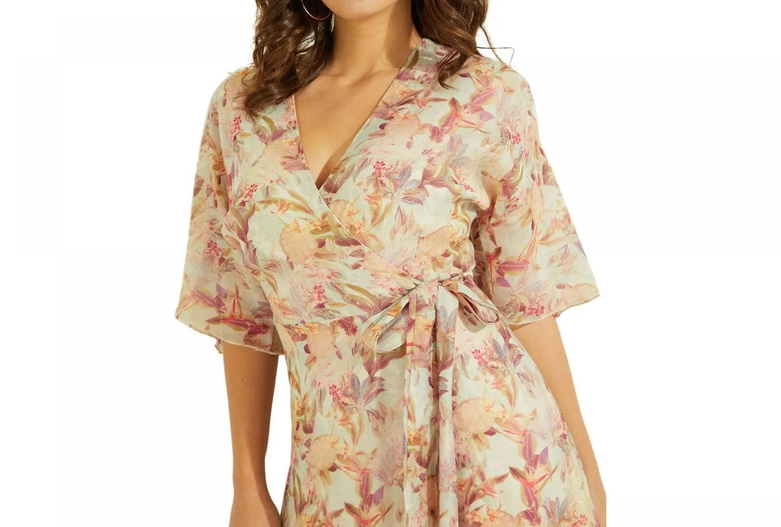 Guess Women's Damienne Printed Wrap Dress W2YK38WEPQ0