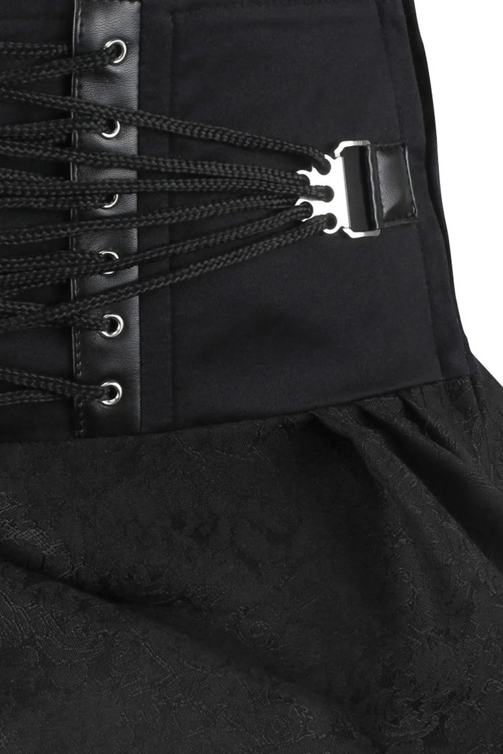 Gytha Custom Made Gothic Black Brocade Skirt