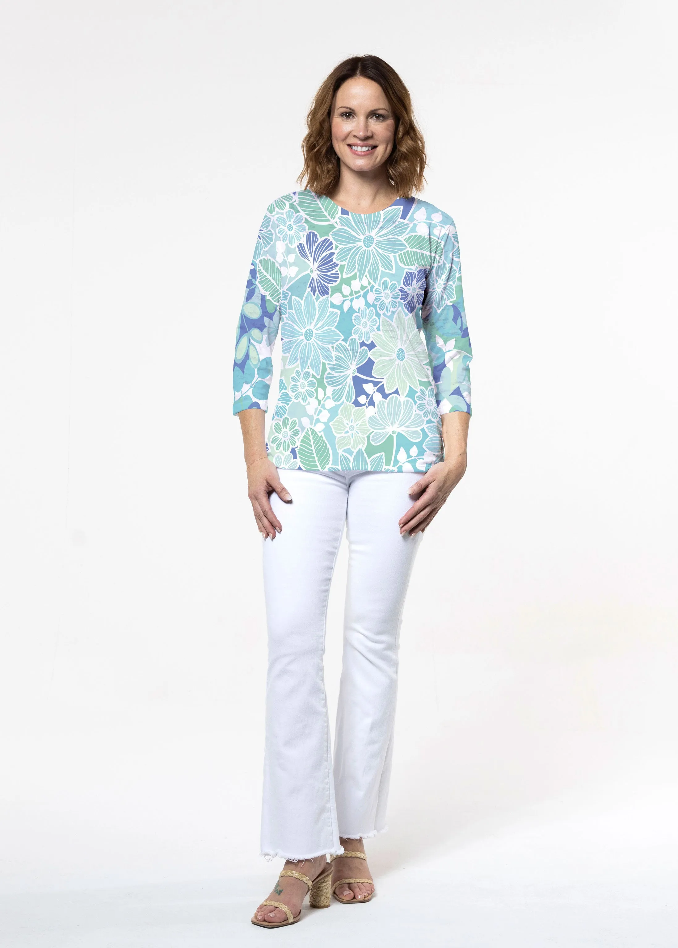 Hawaii Isles (13609) ~ Signature 3/4 Sleeve Crew Neck Top