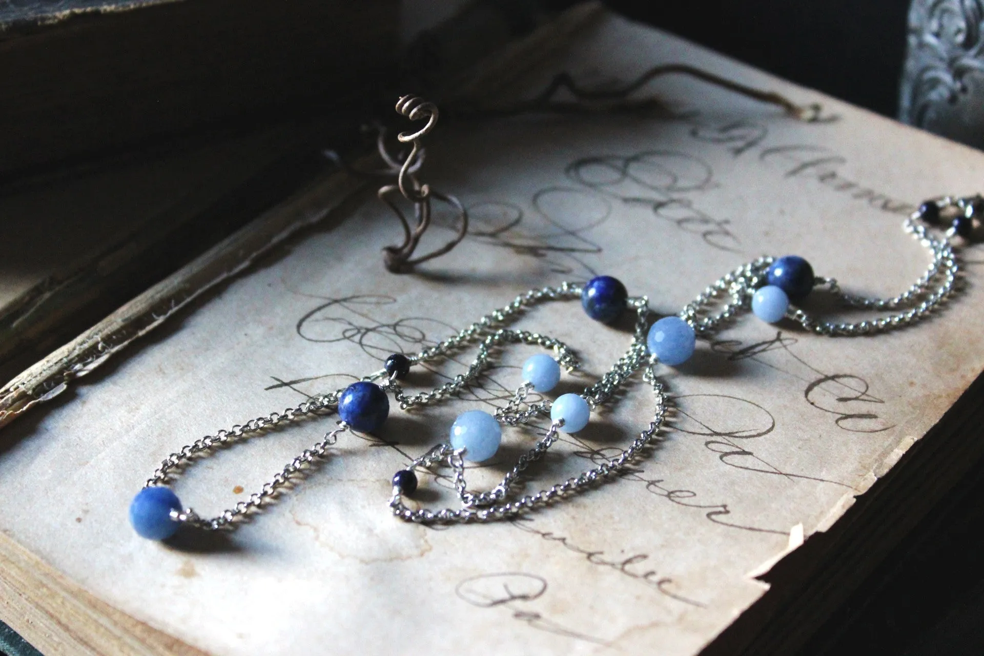 Hydra. Gemstone Station Necklace.