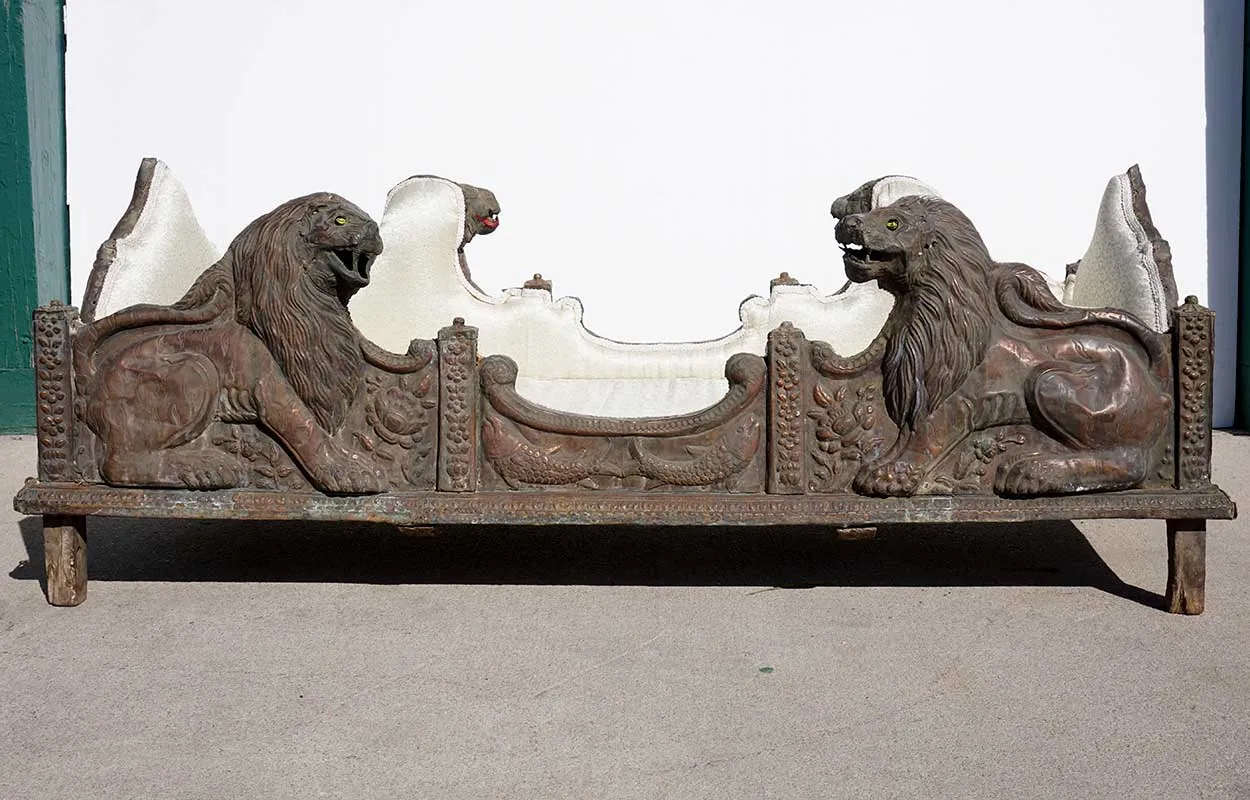 Indian Lucknow Repousse Copper Royal Howdah Elephant Seat