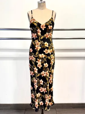 Island Gal Floral Midi V-Neck Dress
