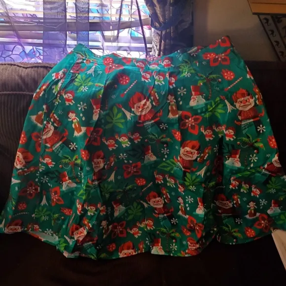 Jeff Granito Rum Miser tiki Hawaiian  Christmas holiday pinup circle skirt 4x n