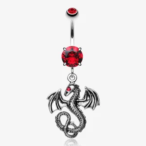 Jeweled Eye Dragon Belly Button Ring