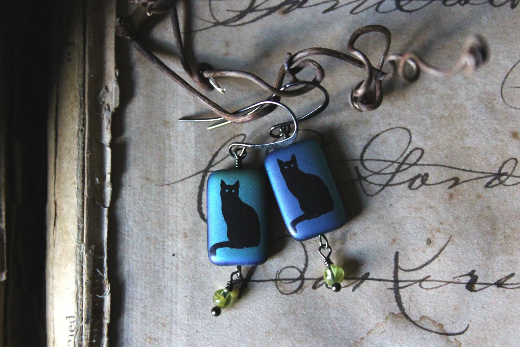 Jinx II. Artisan Glass Earrings.