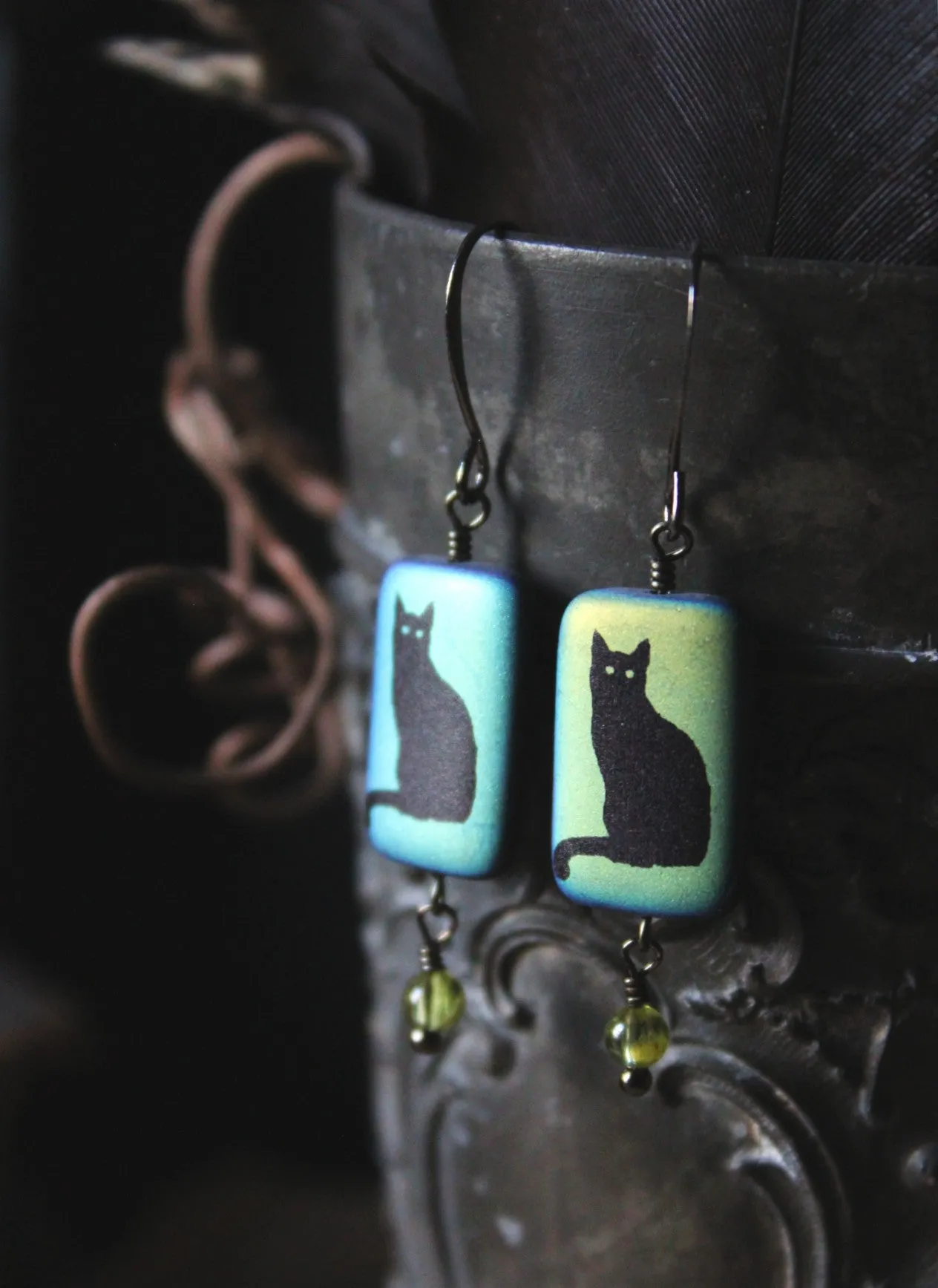 Jinx II. Artisan Glass Earrings.