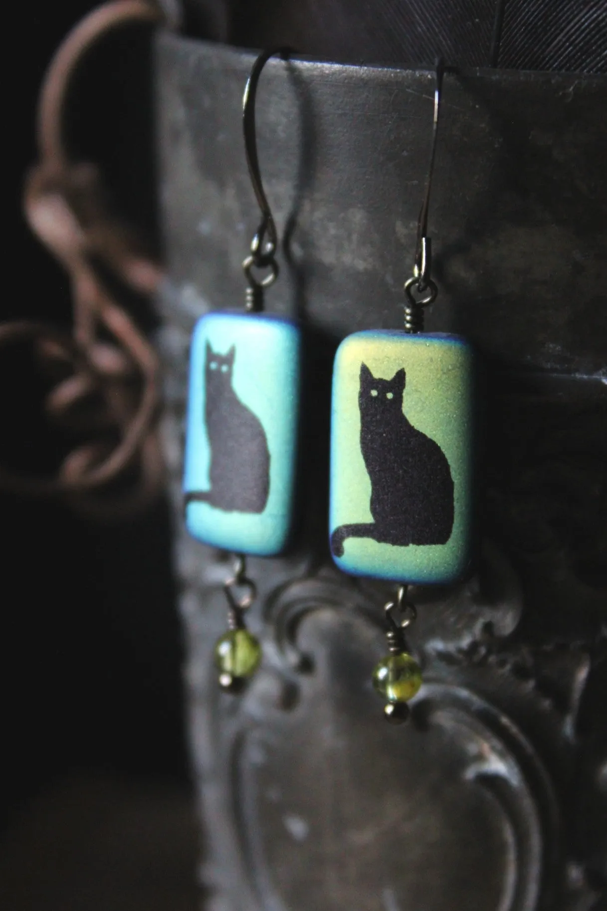 Jinx II. Artisan Glass Earrings.