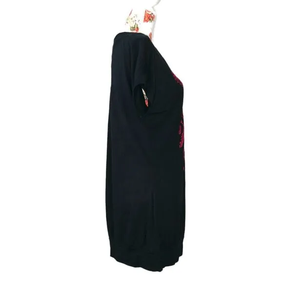 Johnny Was LA Sz Small Embroidered Black Tunic JWLA Blouson Boho Festival EUC