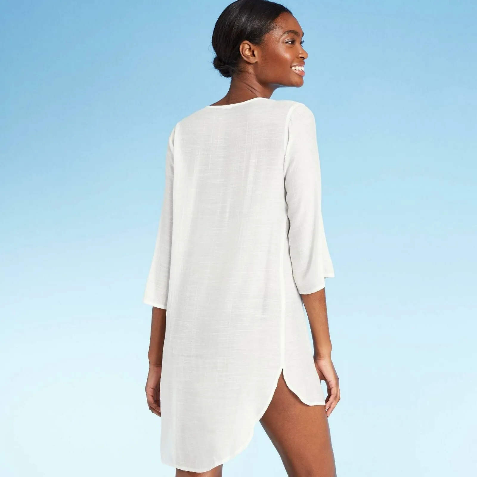 Kona Sol Women's Embroidered Trim Cover Up Dress
