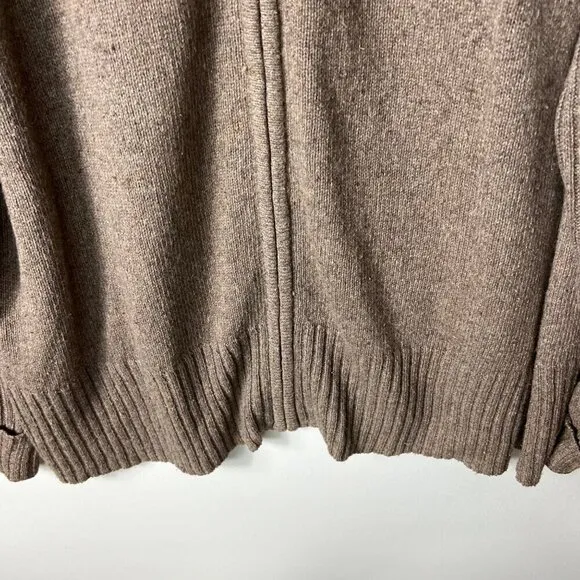 Lane Bryant brown wool embroidered full zip cardigan women’s size 22/24 cottage