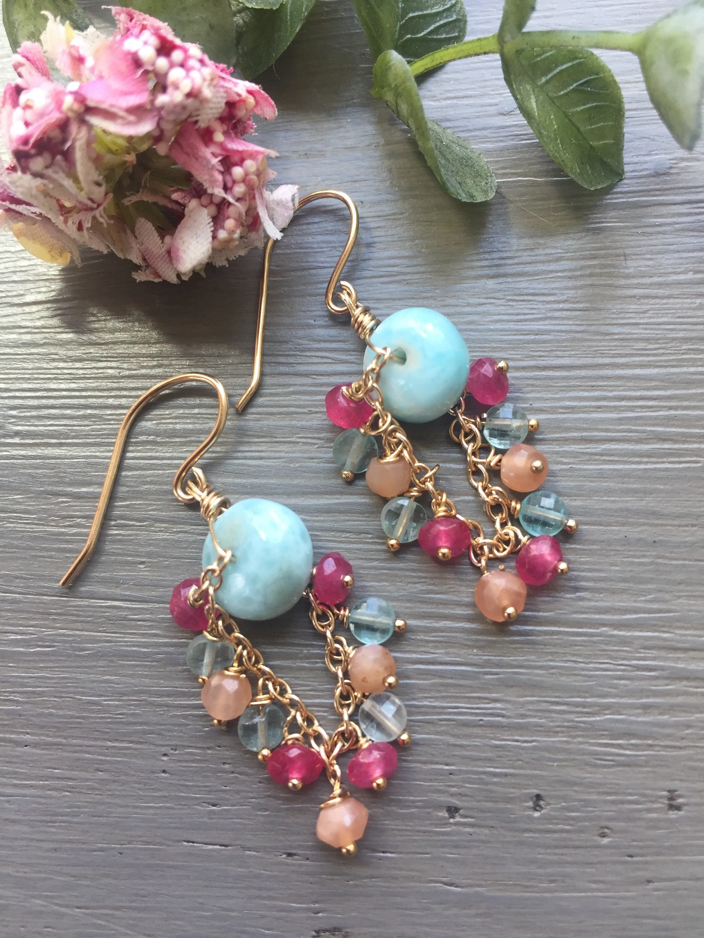 Larimar Chandelier Earrings