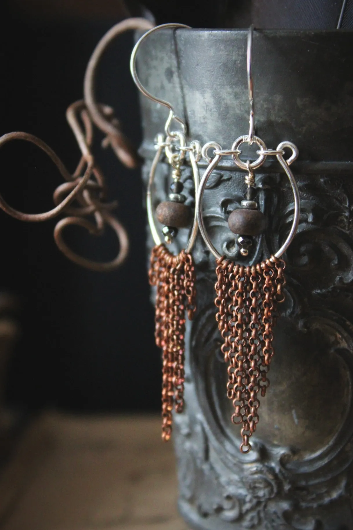 Lark | Bronzite. Gemstone Fringe Earrings.