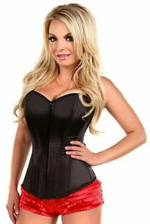 Lavish Black Sweetheart Front Zipper Corset