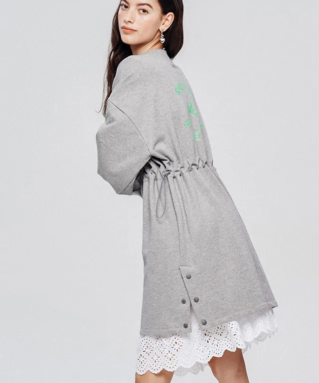 LE SONNET  Easy Fit Sweat Dress- Grey