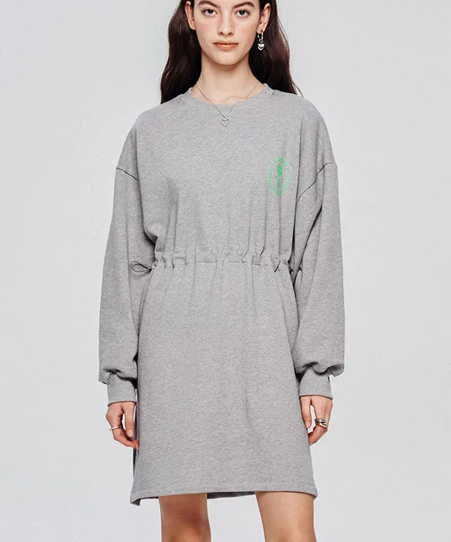 LE SONNET  Easy Fit Sweat Dress- Grey
