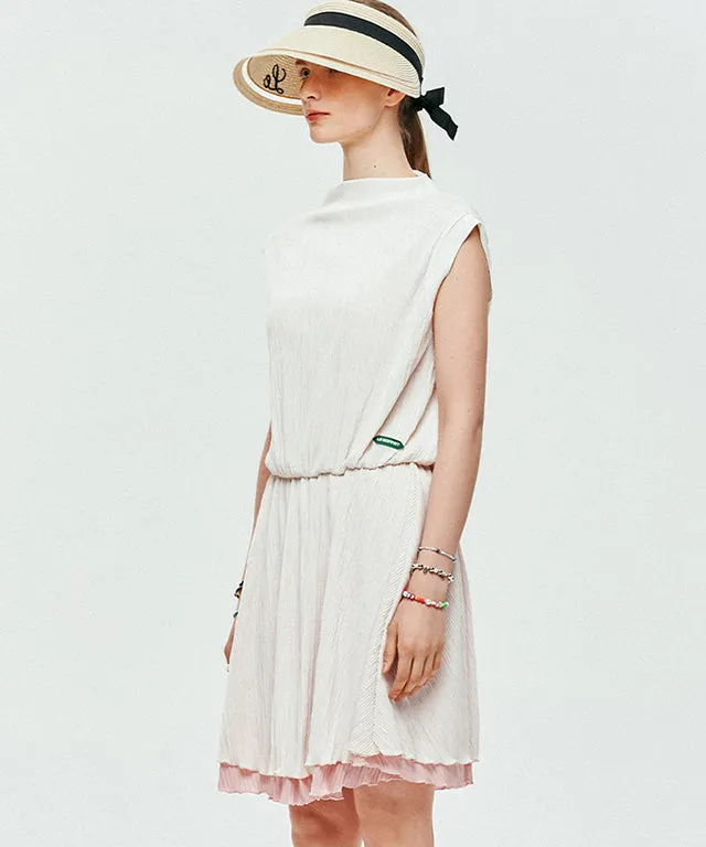 LE SONNET Iris Pleats Dress - Cream