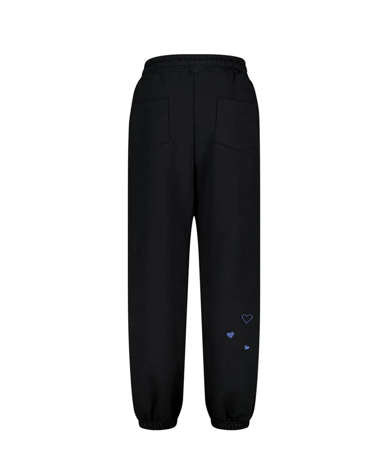 LE SONNET Two Hearts Sweatpants - Black