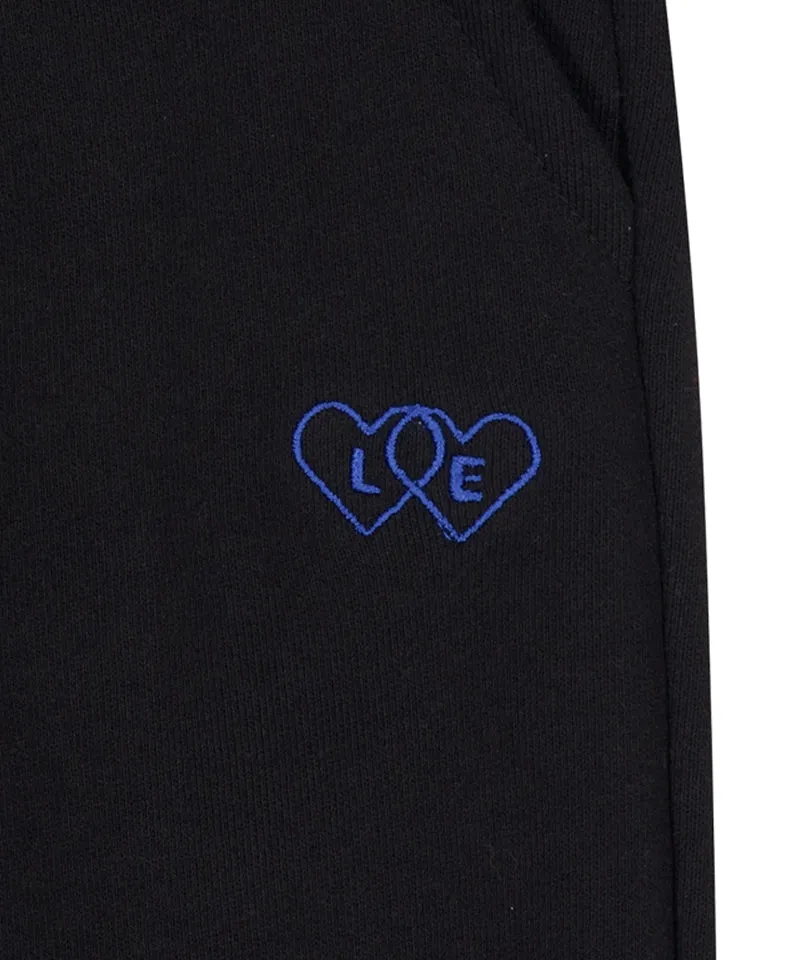LE SONNET Two Hearts Sweatpants - Black