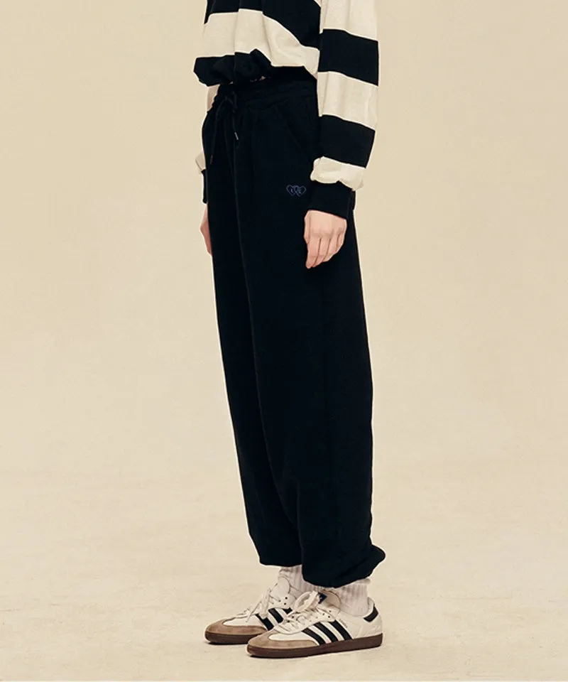 LE SONNET Two Hearts Sweatpants - Black