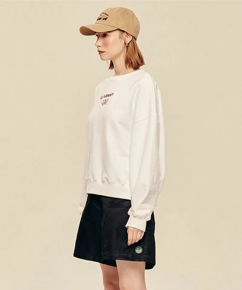 LE SONNET Two Hearts Sweatshirt - White