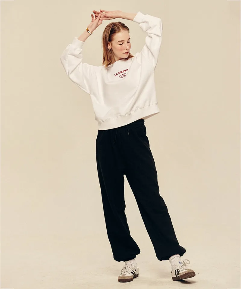 LE SONNET Two Hearts Sweatshirt - White