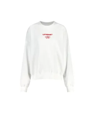 LE SONNET Two Hearts Sweatshirt - White