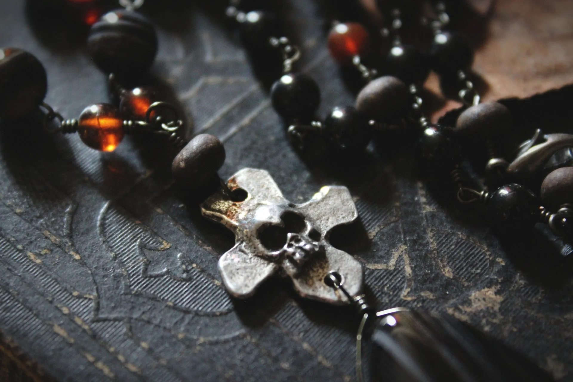 Legend & Lore  | The Dullahan. Gemstone & Artisan Pewter Pendant Necklace.