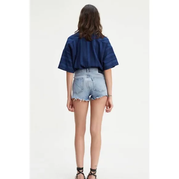 Levi's MADE &amp; CRAFTED Embroidered High Rise WesternFray Cheeky High Shorts