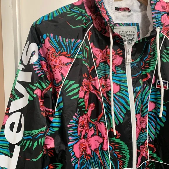 LEVI'S Womens XL Windbreaker Zip Hoodie Jacket NWT