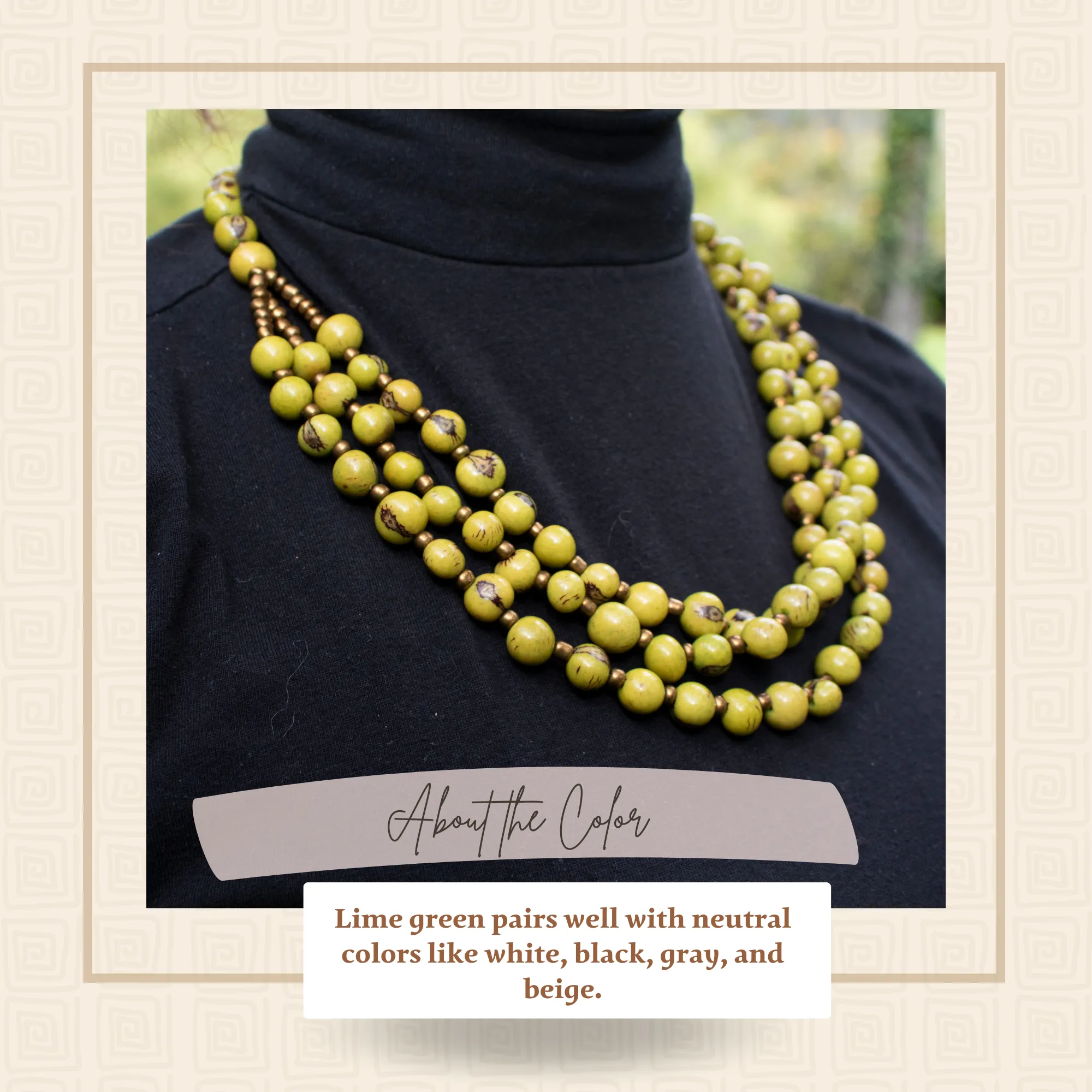 Lime Green Acai Bead Necklace