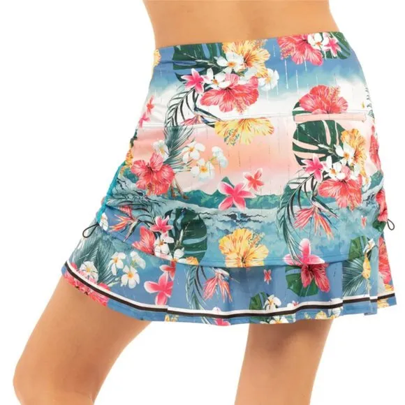 Lucky in Love Bloom Ruche Skort Long Length NWT