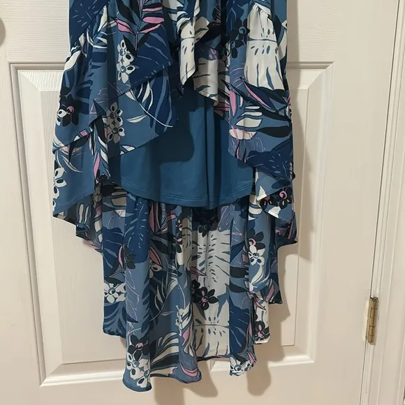 Lulus Tropical Print High Low Dress